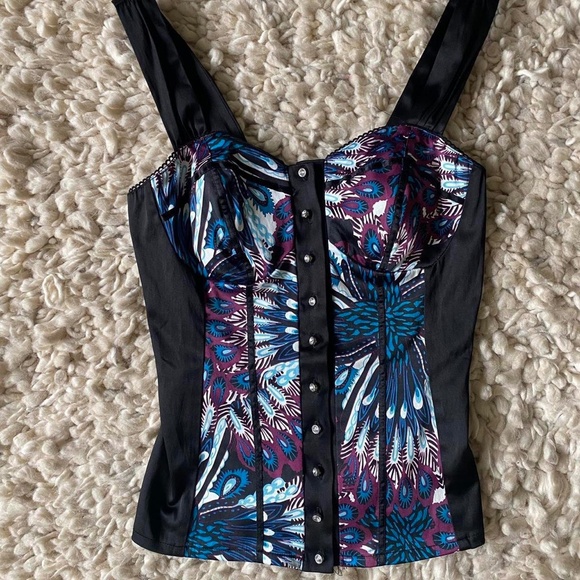 y2k floral corset top 🖤 - Picture 5 of 8